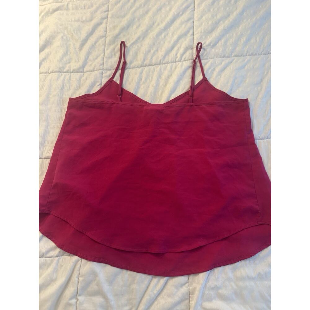 Forever 21 Cami Camisole Pink Large Pleated Front V-neck Fuschia Old Money - Picture 6 of 7
